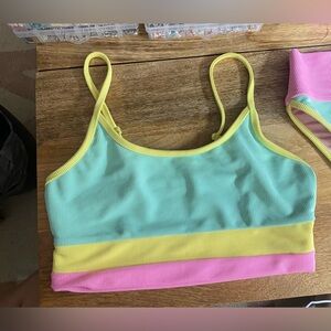 Beach Riot - Eva scoop neck bikini top and bottom. Color is Macaron